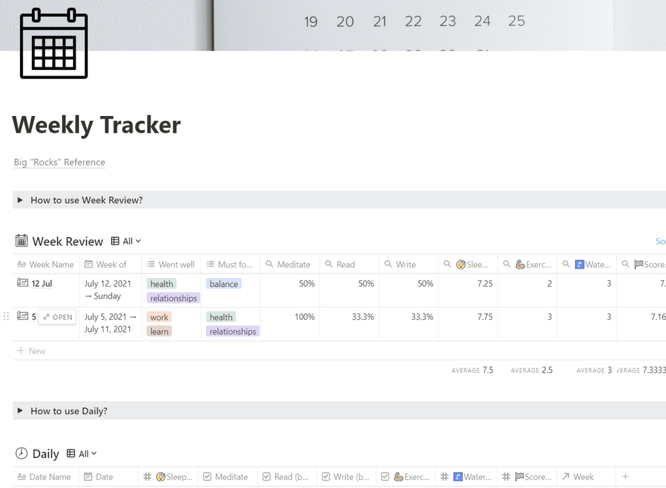 Weekly-Table